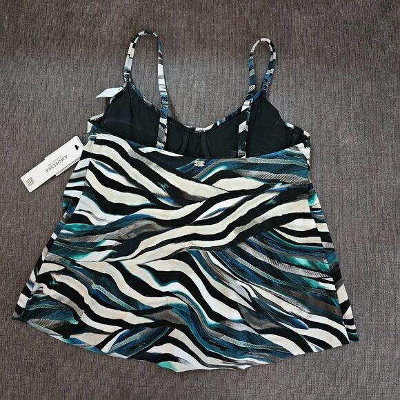 NWT Amoressa Women's Swimwear Swing Underwire Bra Mesh Inset Tankini Top Size 10 - Picture 8 of 14